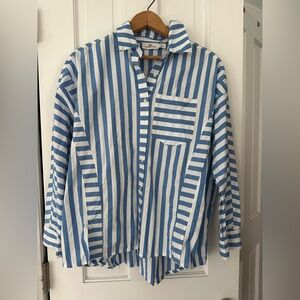 Blue and White Striped Shirt